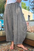 Frame Cotton Vintage Wash Barrel Pant Chocolate